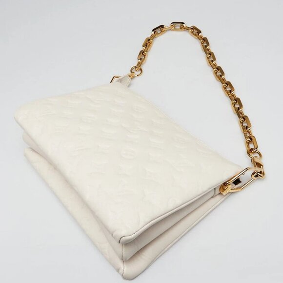 Louis Vuitton White Monogram Embossed Leather Coussin PM Bag - Picture 3 of 12